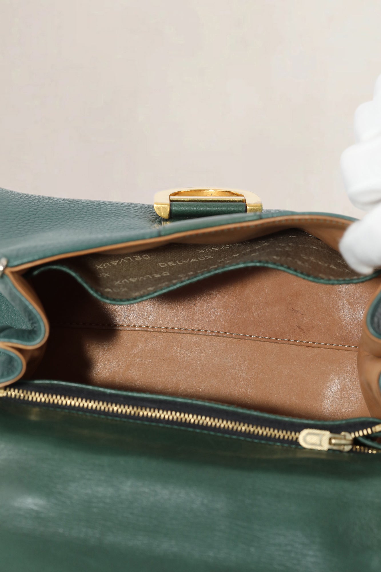 Delvaux Brillant PM Green Crossbody Bag