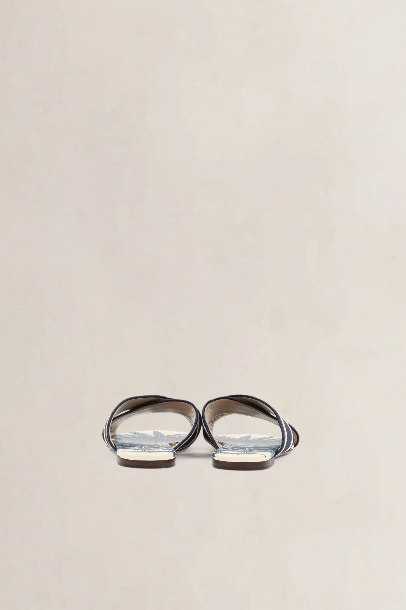 Christian Dior Navy Blue Dway Criss Cross Slide Sandals