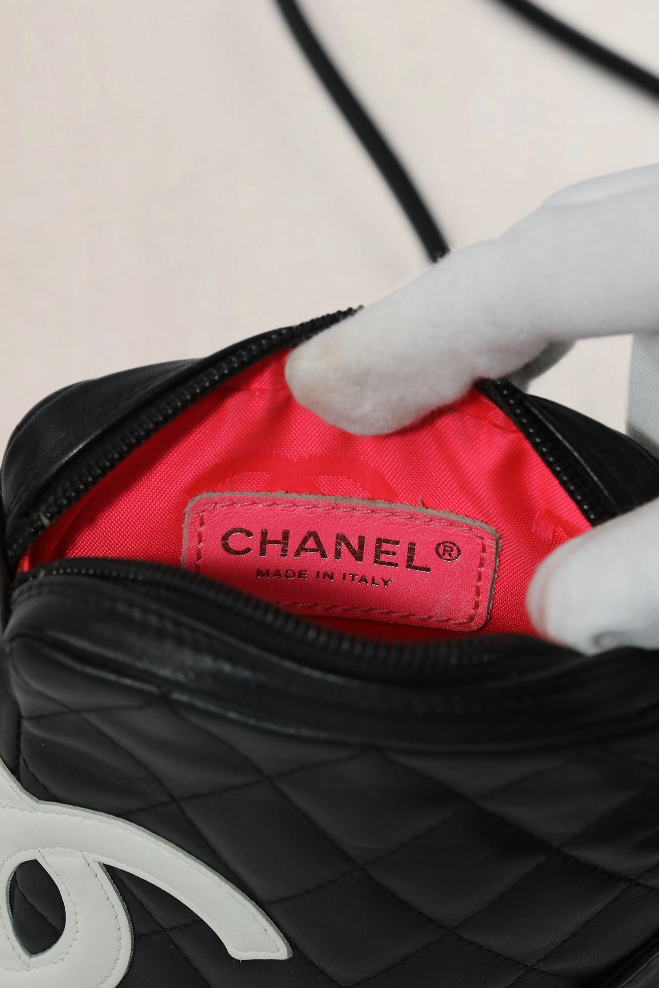 Chanel 2004-2005 Black/White Cambon Line Crossbody Bag