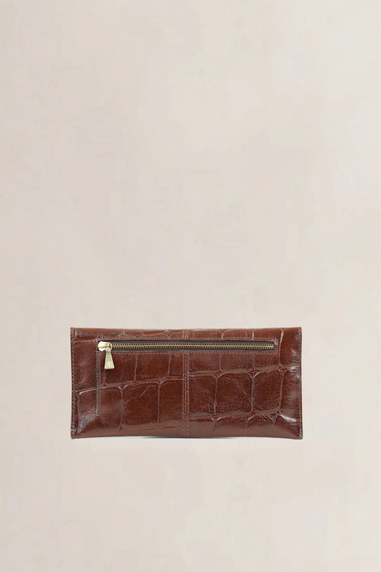 Mulberry Brown Croco Embossed Leather Wallet