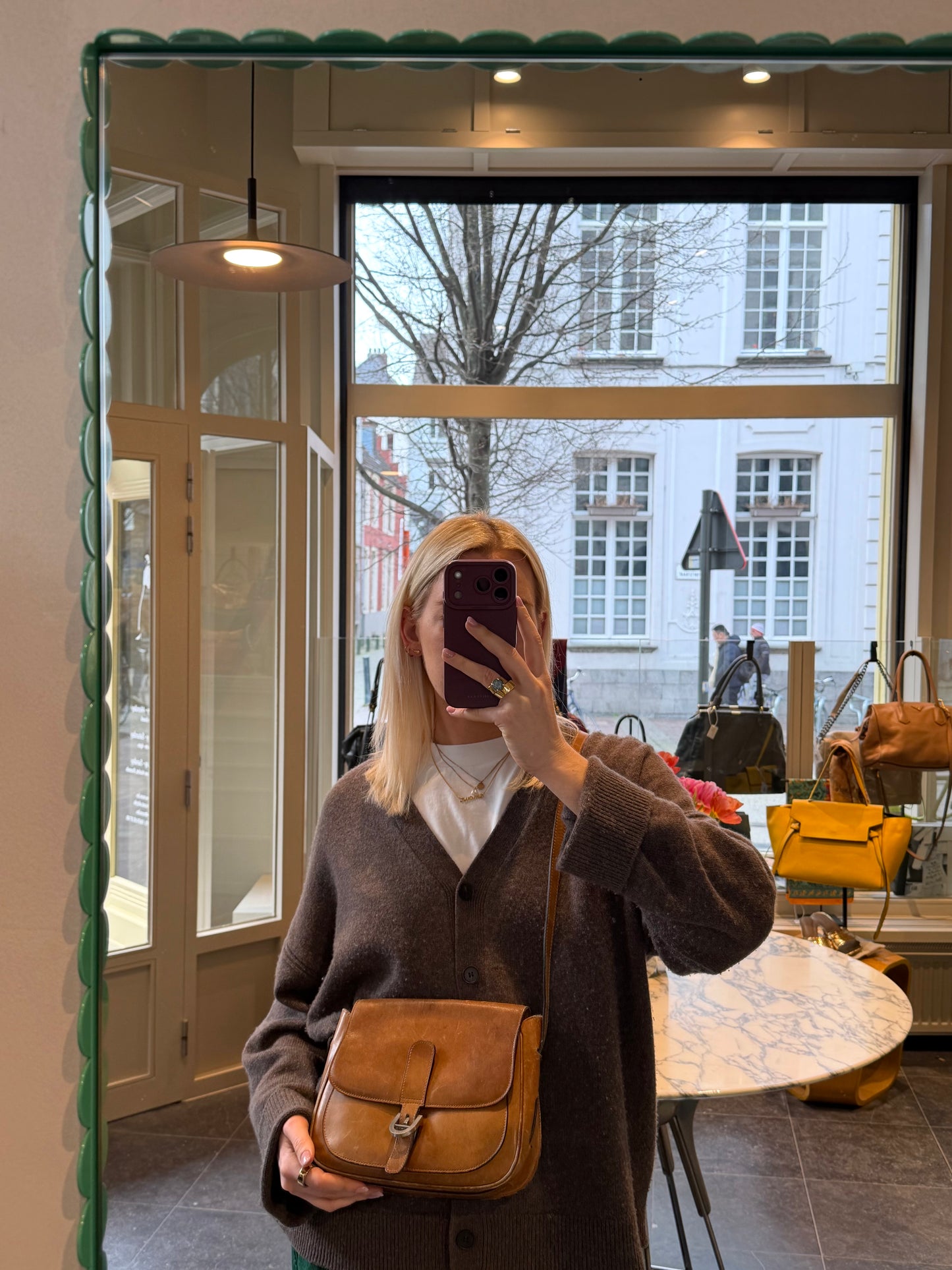 Delvaux Vintage Cognac Crossbody Bag