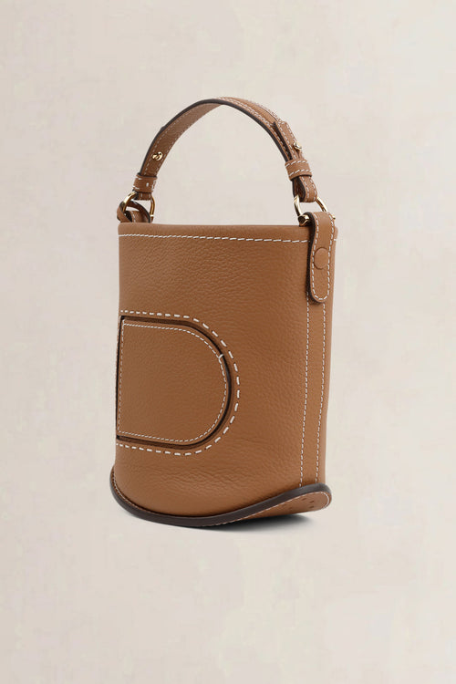 Delvaux Pin Mini Bucket Surpiqué Top Handle Bag