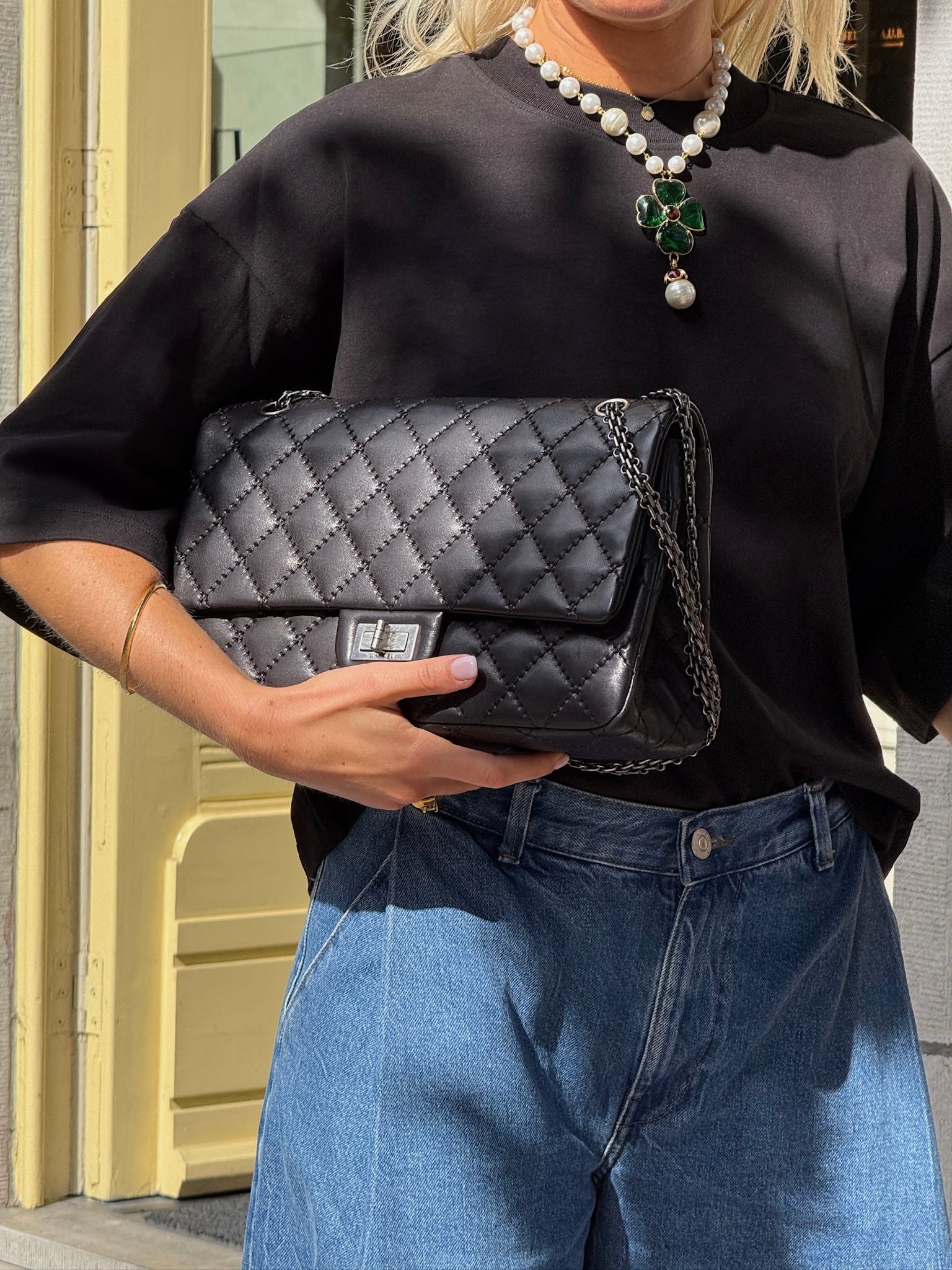 Chanel 2.55 Black Reissue Jumbo Crossbody Bag