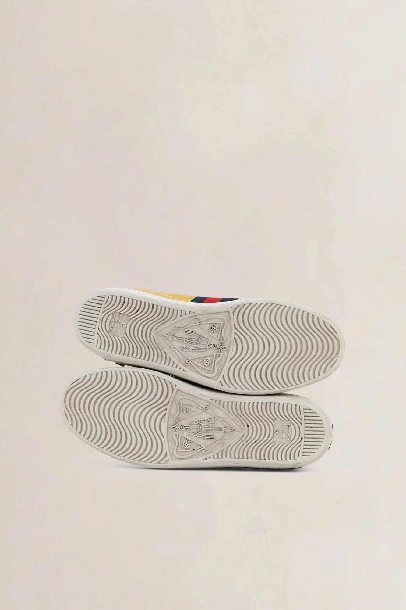 Gucci Ace Floral Embroidered Metallic Gold Sneakers