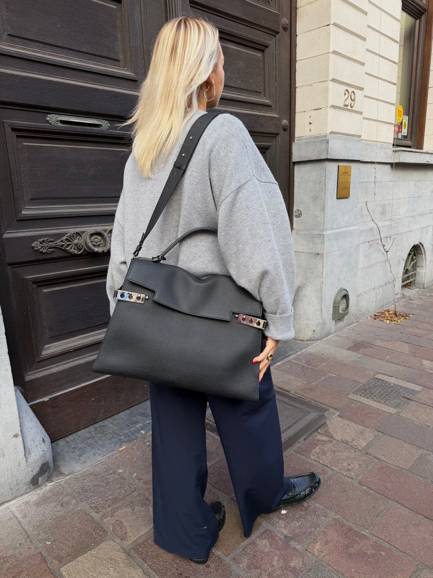 Delvaux Black Tempête XL Shoulder Bag