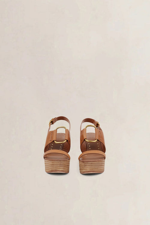 Tory Burch Brown Wedge Sandals