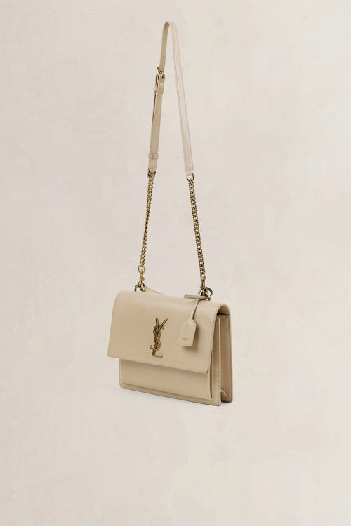 YSL Beige Sunset Medium Crossbody Bag
