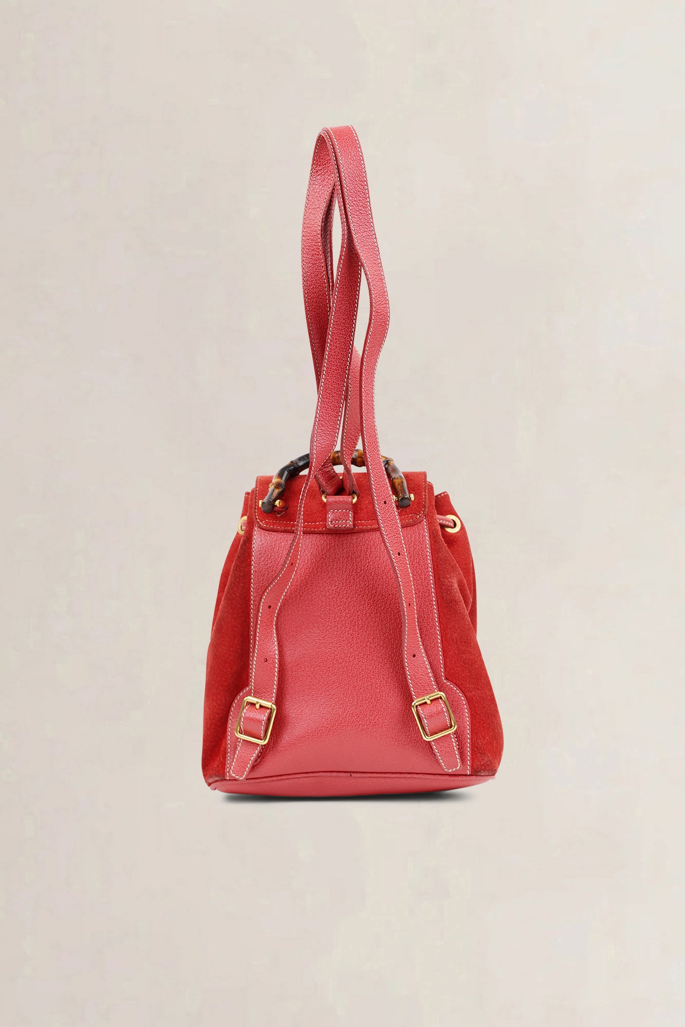 Gucci Red Bamboo Suède Backpack