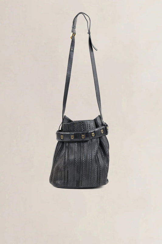 Delvaux Black Toile De Cuir Calicot Crossbody Bag