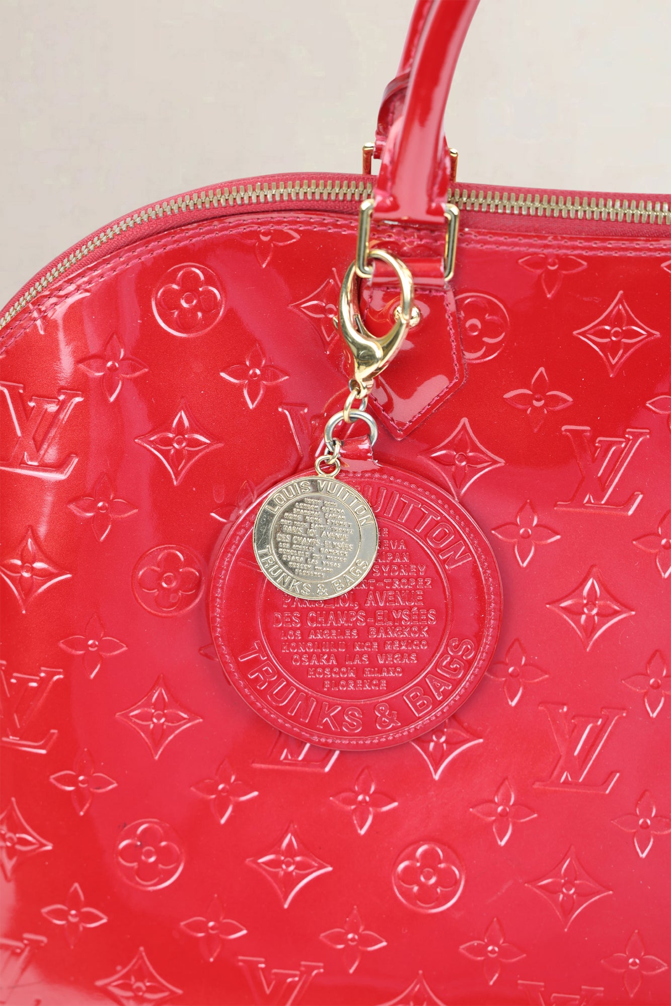Louis Vuitton Red Patent Leather Alma GM Top Handle Bag
