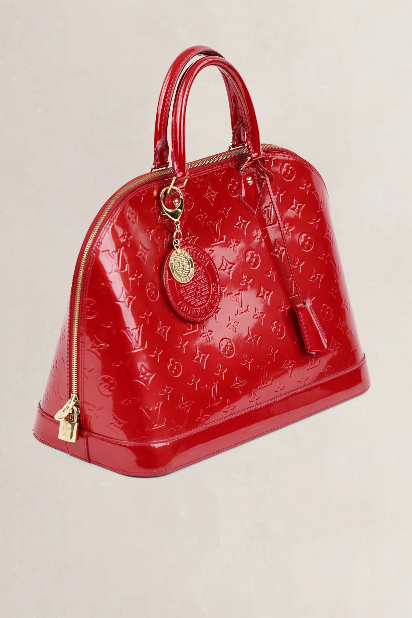 Louis Vuitton Red Patent Leather Alma GM Top Handle Bag
