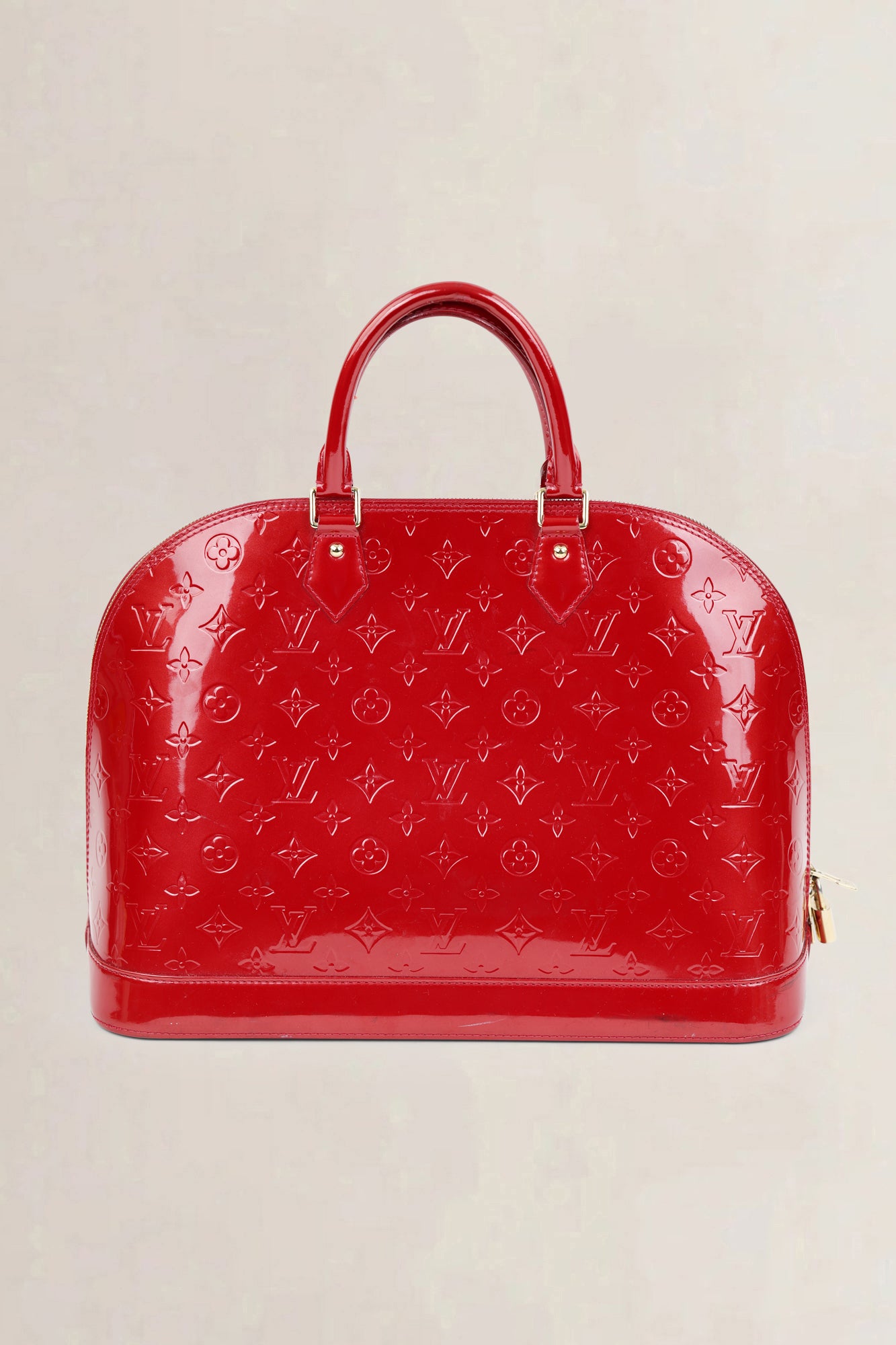 Louis Vuitton Red Patent Leather Alma GM Top Handle Bag