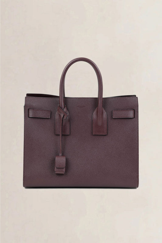 Saint Laurent Dark Burgundy Sac De Jour Top Handle Bag