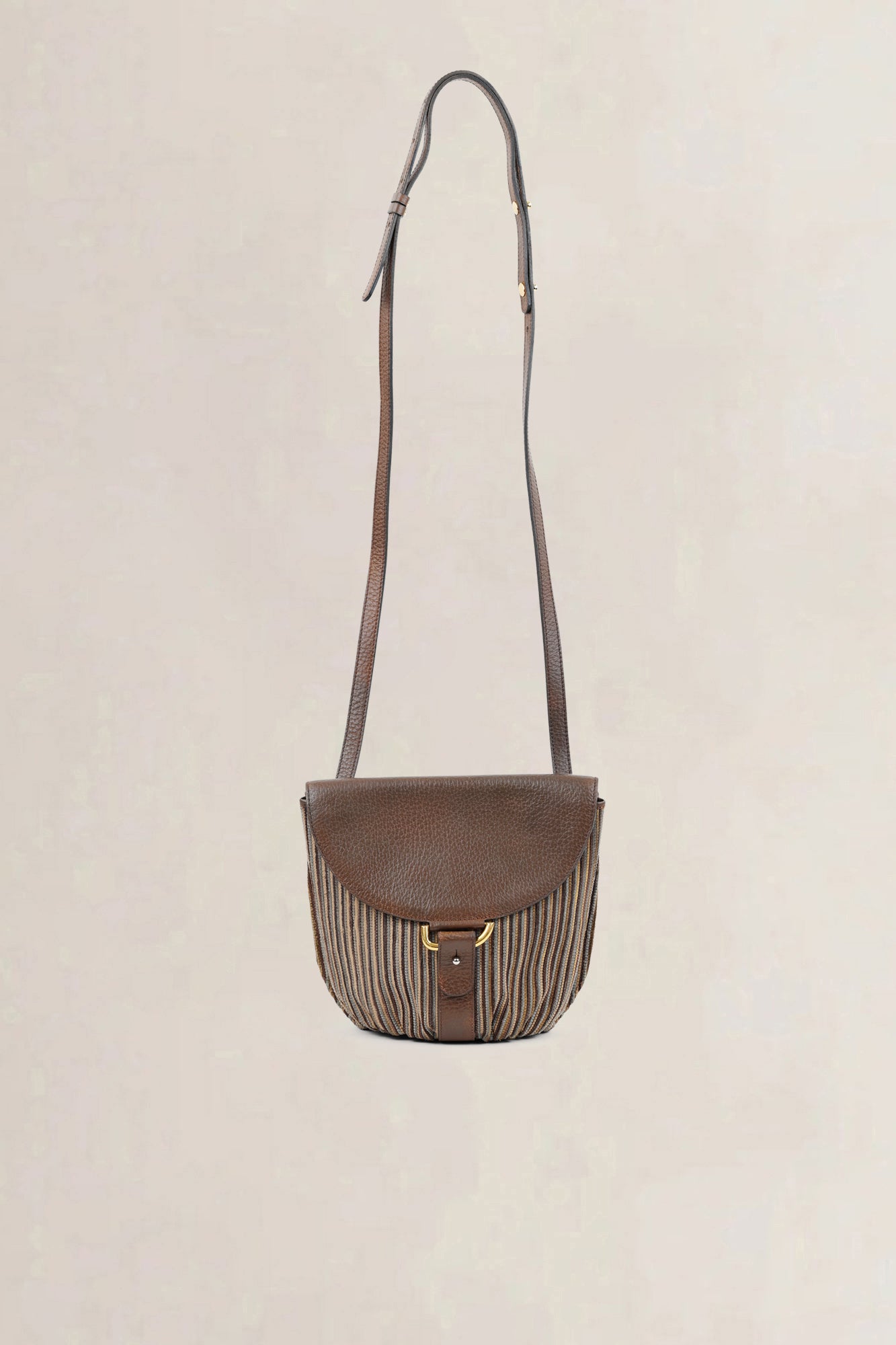 Delvaux Brown Toile De Cuir Listrac PM Crossbody Bag