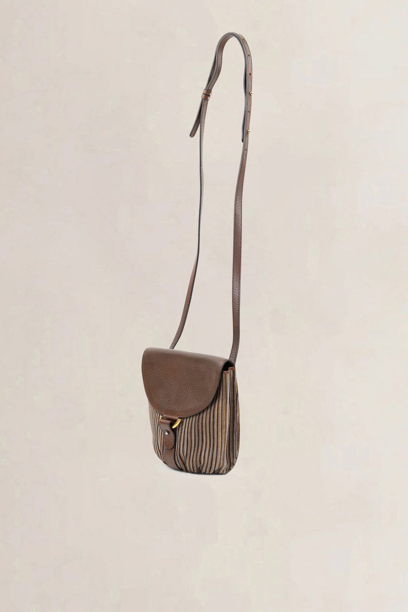 Delvaux Brown Toile De Cuir Listrac PM Crossbody Bag