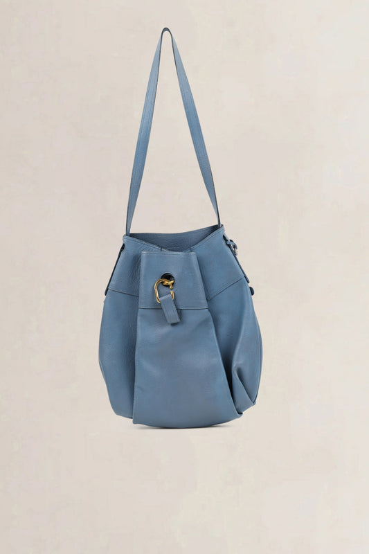 Delvaux Blue Leather Faust Shoulder Bag