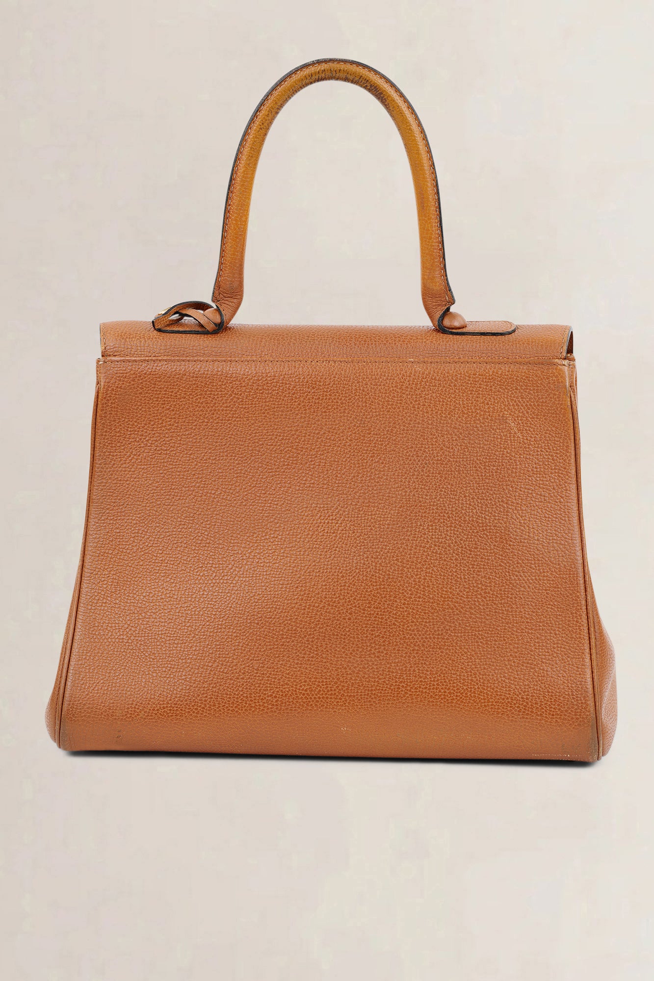 Delvaux Cognac Brillant MM Top Handle Bag