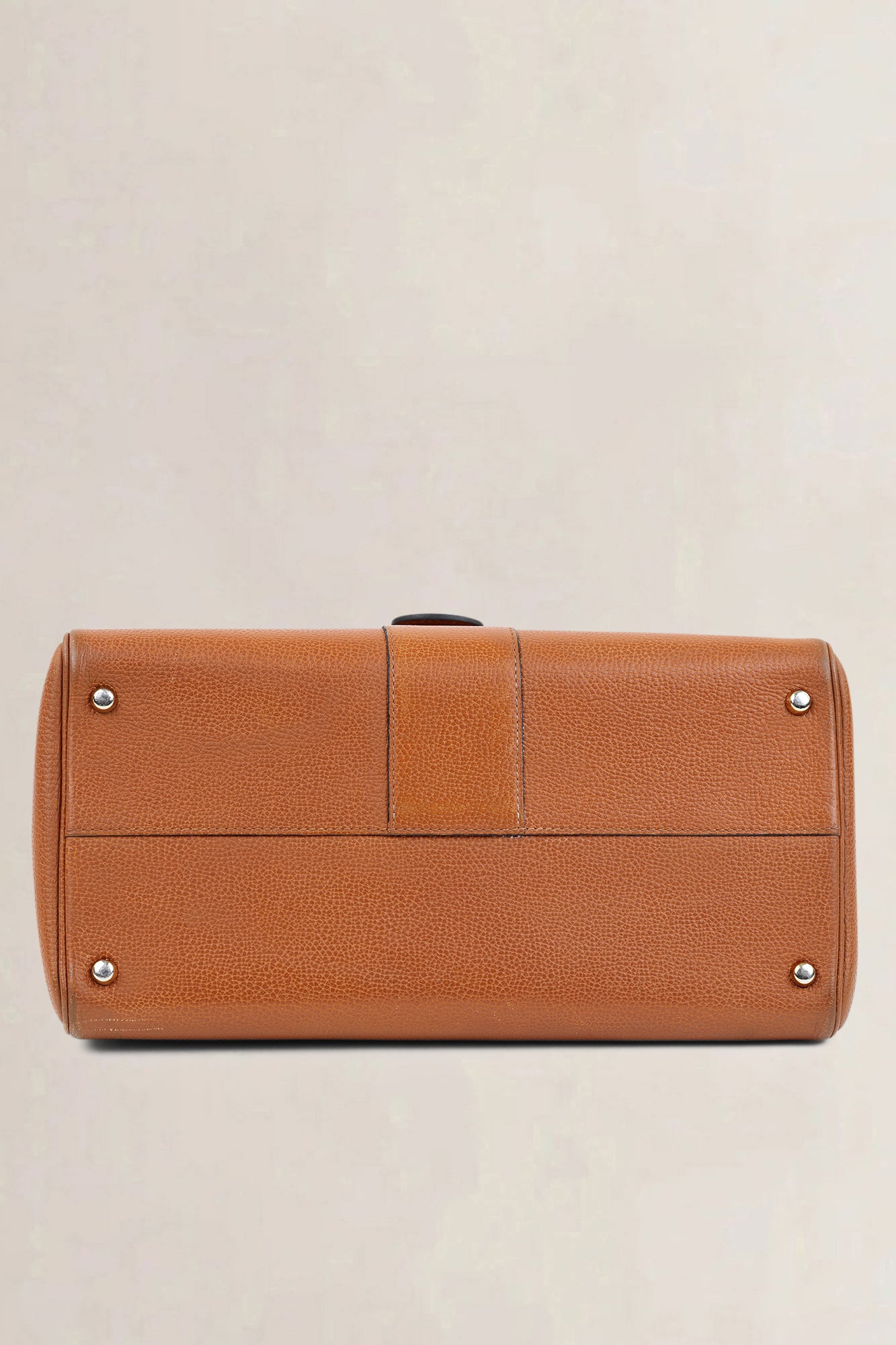 Delvaux Cognac Brillant MM Top Handle Bag