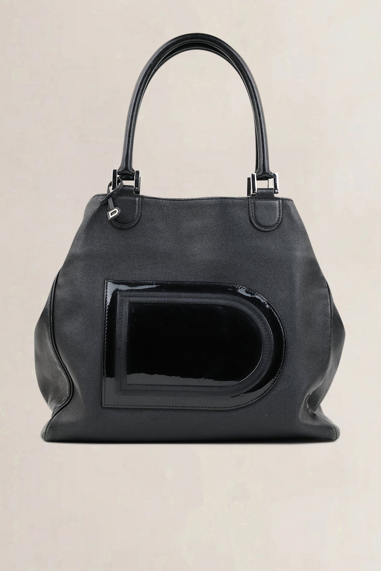 Delvaux Black Louise Satchel Allure Vernis Shoulder Bag