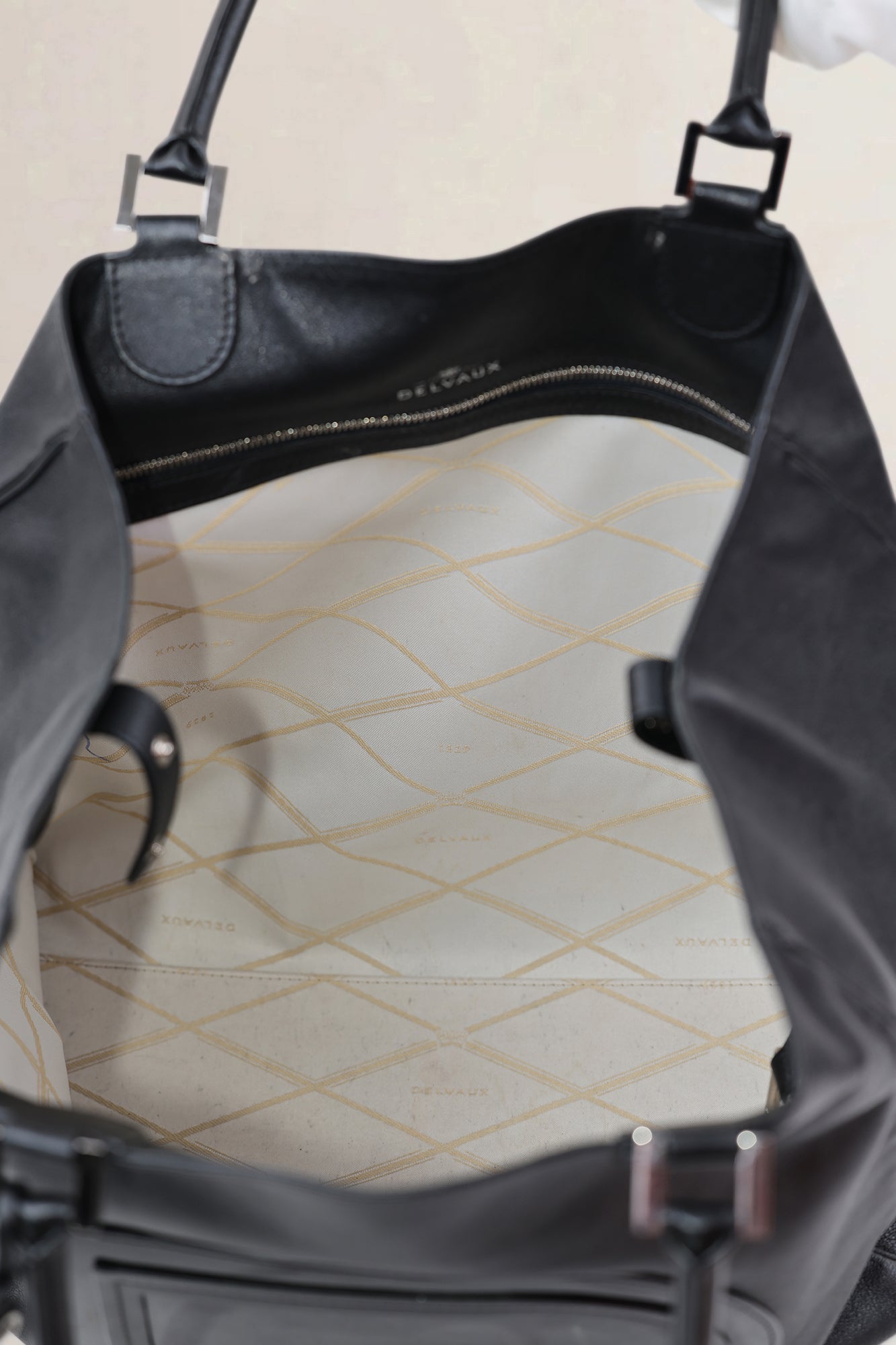 Delvaux Black Louise Satchel Allure Vernis Shoulder Bag