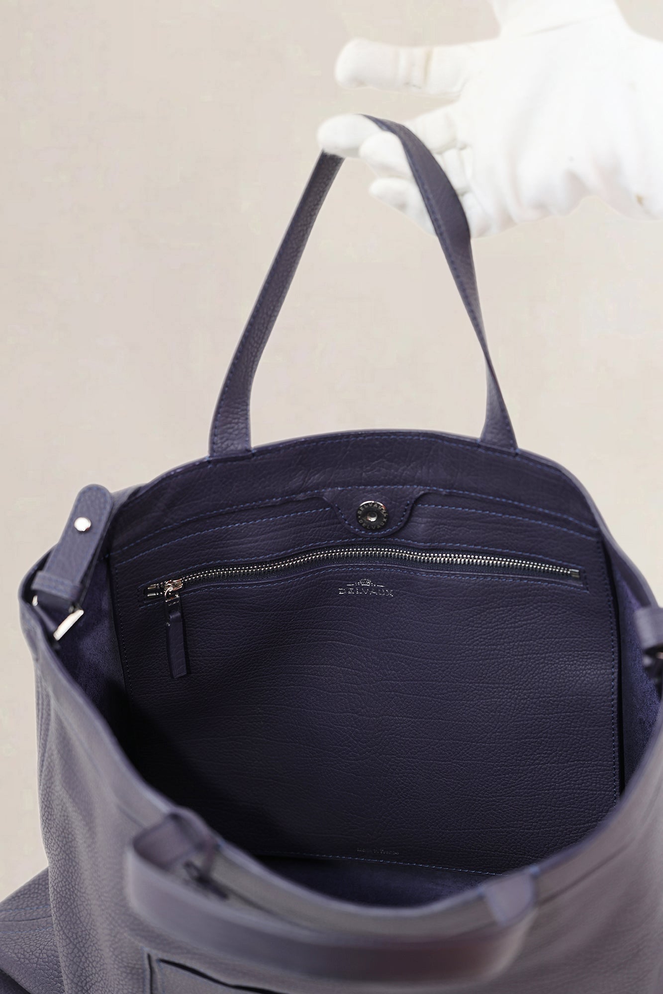 Delvaux Indigo Le Pin Cabas Crossbody Bag