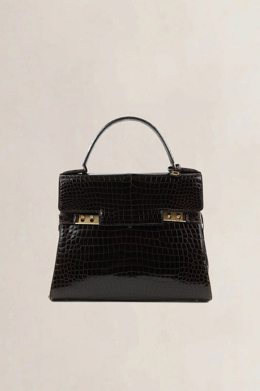 Delvaux Tempête PM brown crocodile — vintage