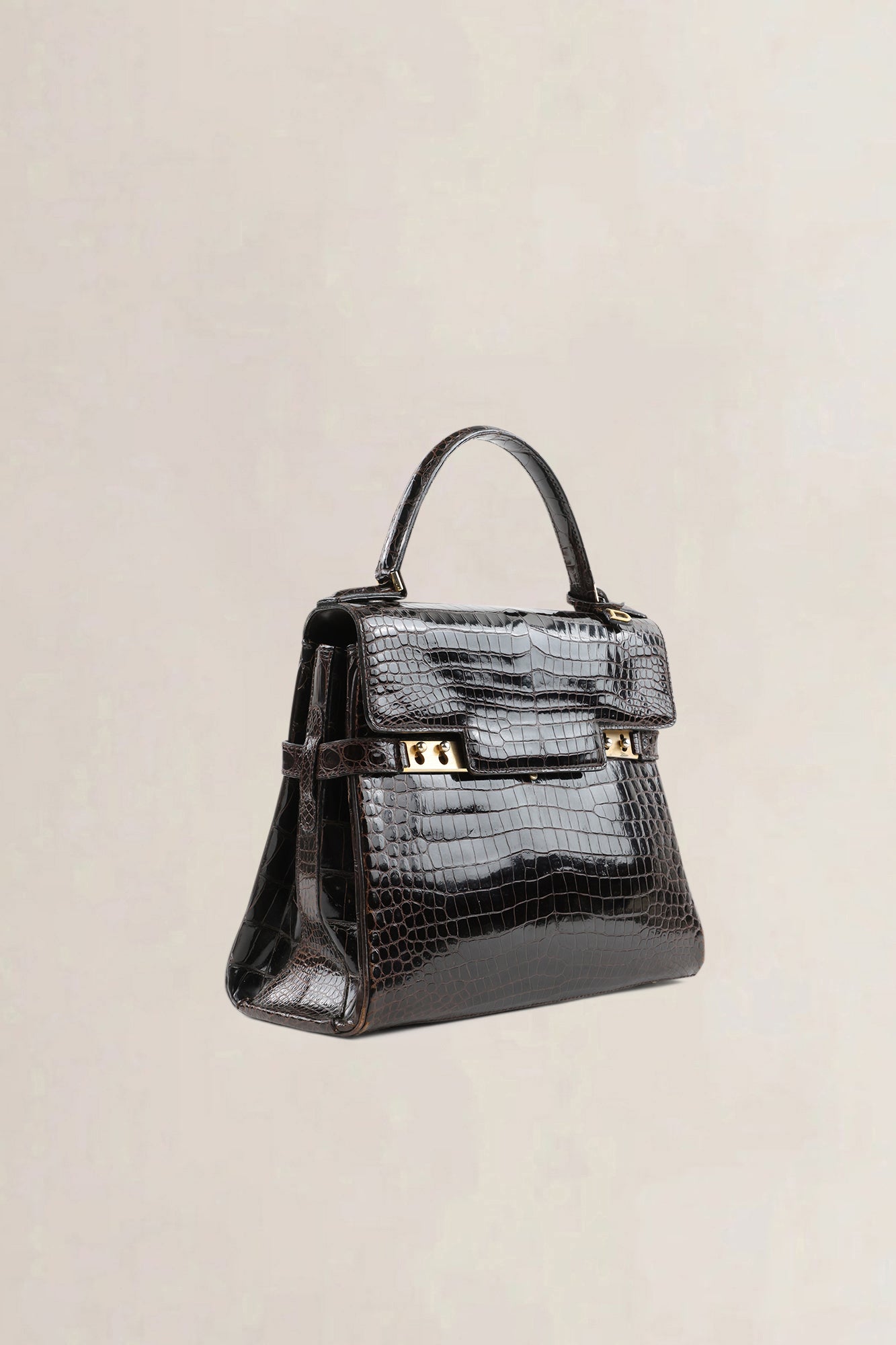 Delvaux Tempête PM brown crocodile — vintage