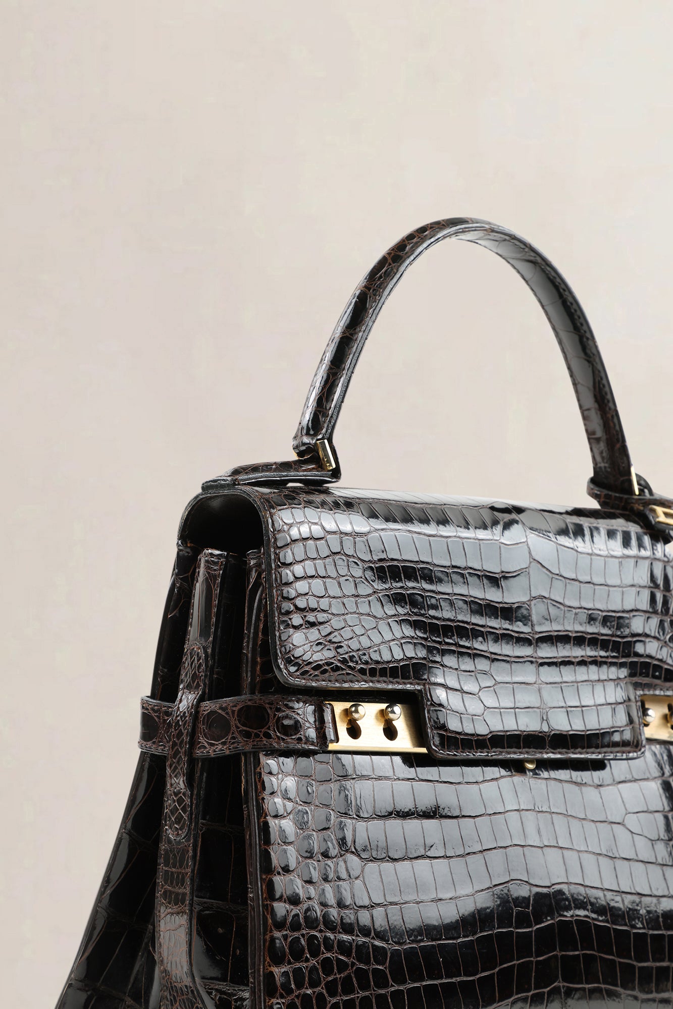 Delvaux Tempête PM brown crocodile — vintage