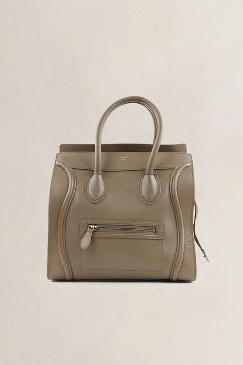Sac Céline Luggage Mini en cuir taupe