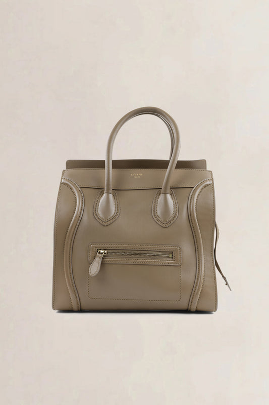Céline Taupe Luggage Mini Top Handle Bag