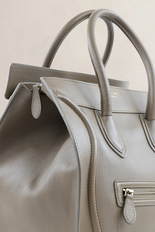Sac Céline Luggage Mini en cuir taupe