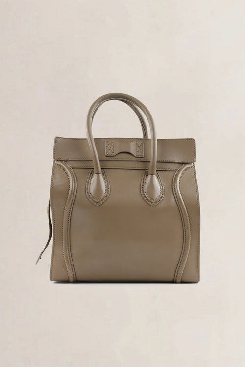 Sac Céline Luggage Mini en cuir taupe