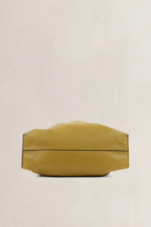 Sac à épaule Loewe Flamenco en veau jaune moutarde
