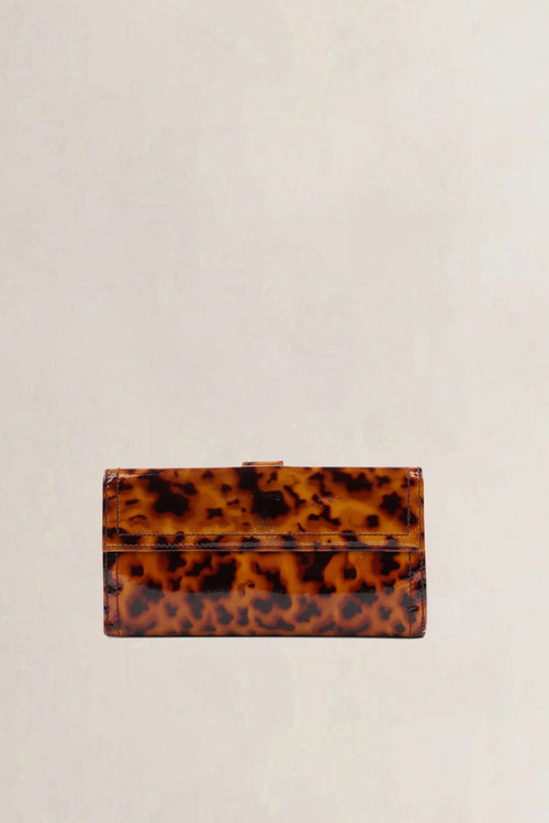 Portefeuille Gucci Hysteria en cuir verni brun écaille de tortue