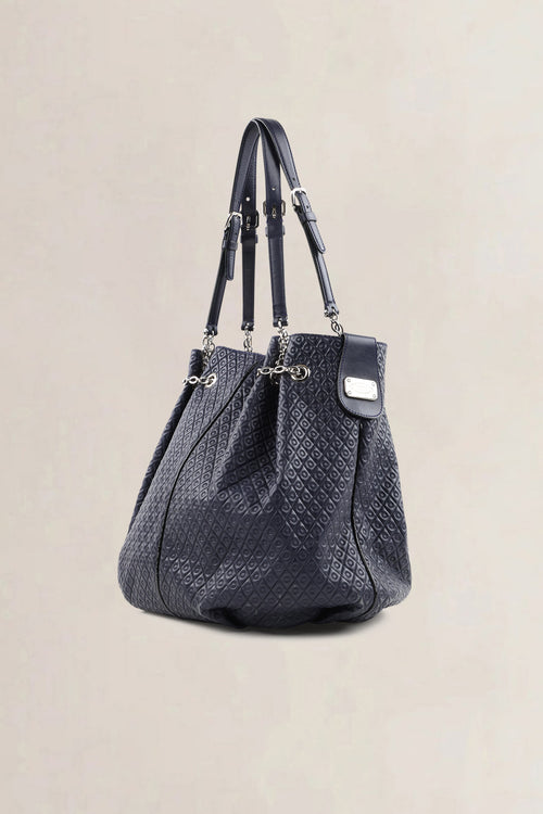 Sac à épaule Tod's en cuir verni bleu marine
