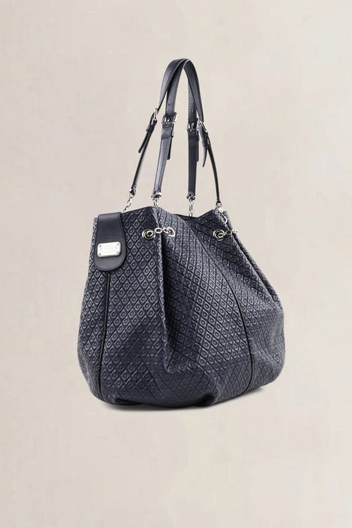 Sac à épaule Tod's en cuir verni bleu marine