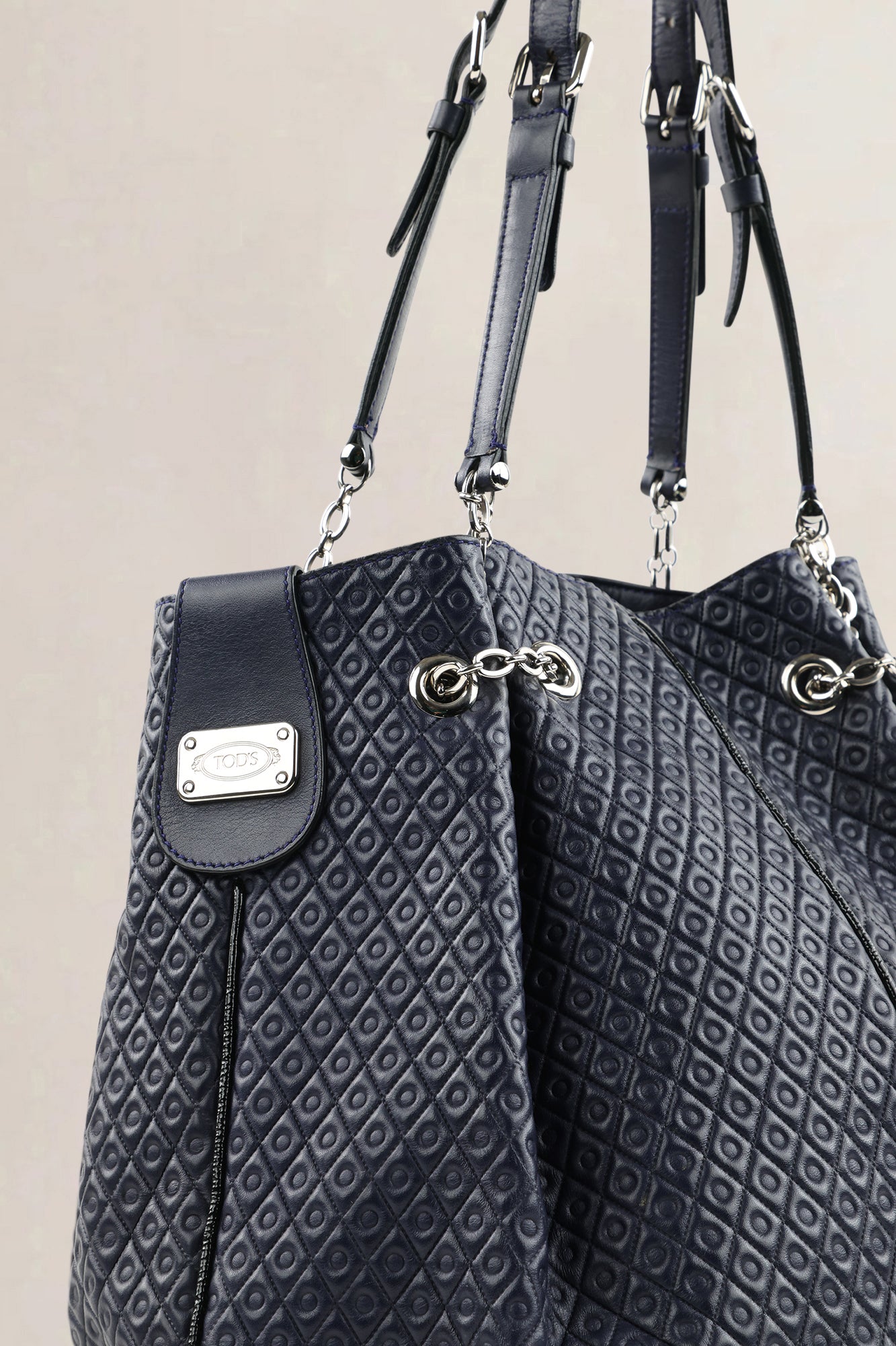 Tod's Navy Blue Patent Shoulder Bag — preloved