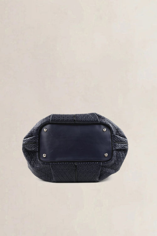 Sac à épaule Tod's en cuir verni bleu marine