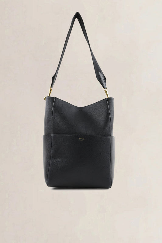 Céline Black Sangle Bucket Bag