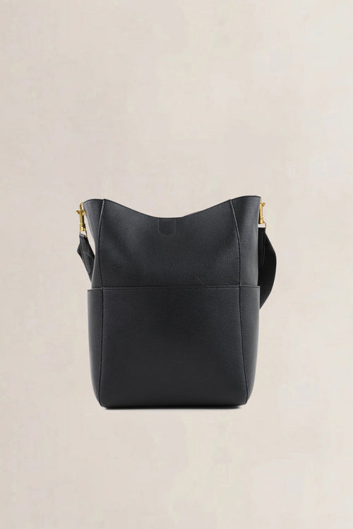 Sac seau Céline Sangle en veau noir