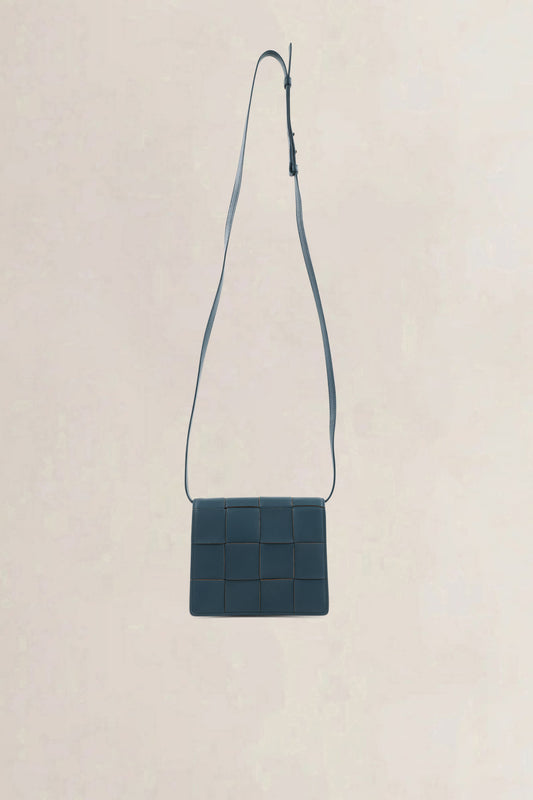 Bottega Veneta Petrol Blue Mini Cassette Crossbody Bag