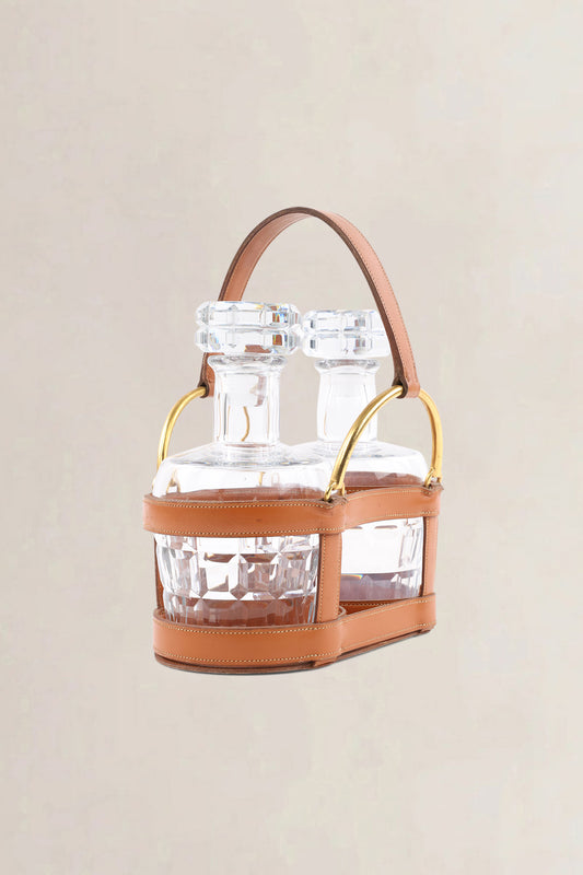 Hermès Leather Bottle Holder by Adnet 1960 — vintage