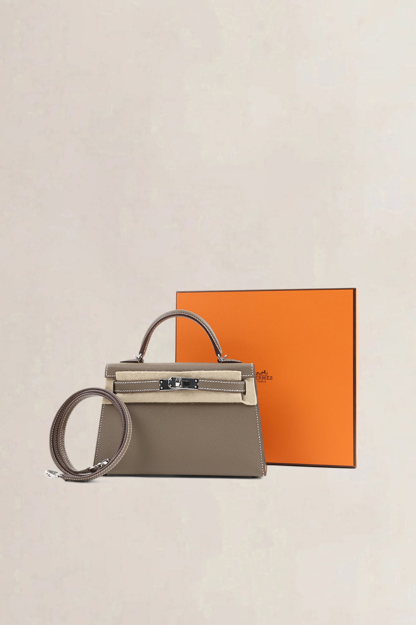 Hermès Etoupe Epsom Mini Kelly PHW — vintage
