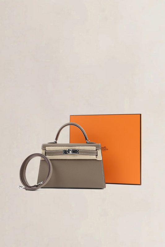 Hermès Etoupe Epsom Mini Kelly PHW