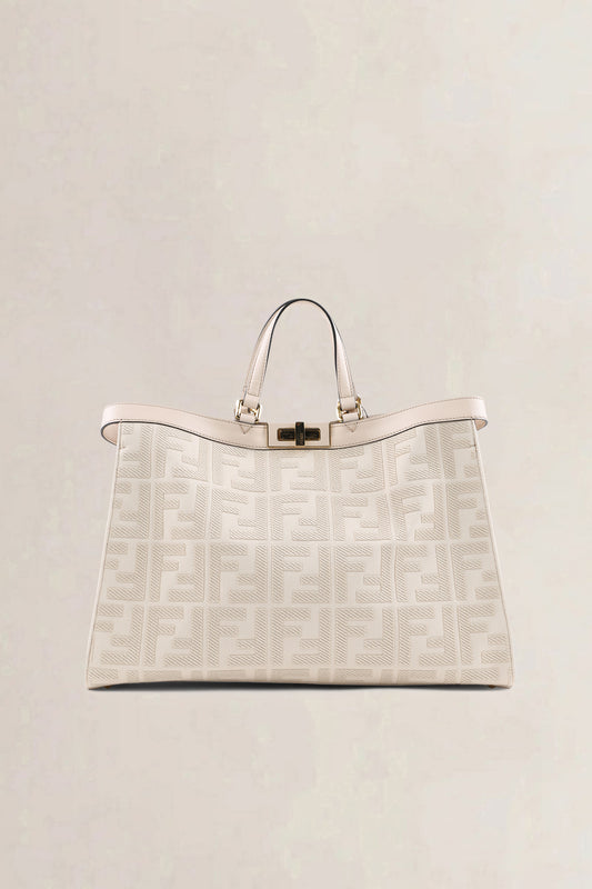 Fendi Peekaboo Medium cream canvas — preloved