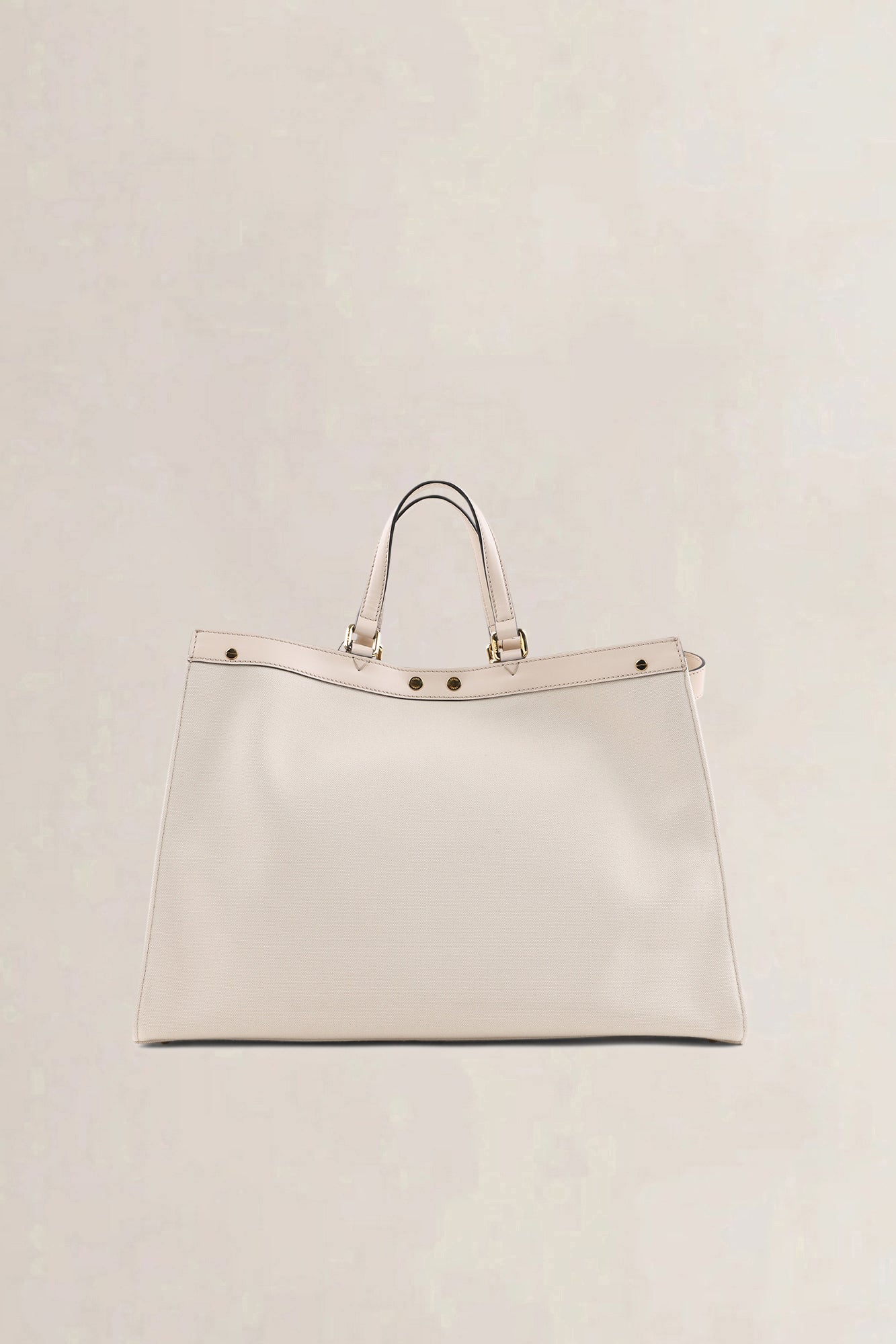Sac à épaule Fendi Medium Peekaboo en toile crème et cuir Vitello King