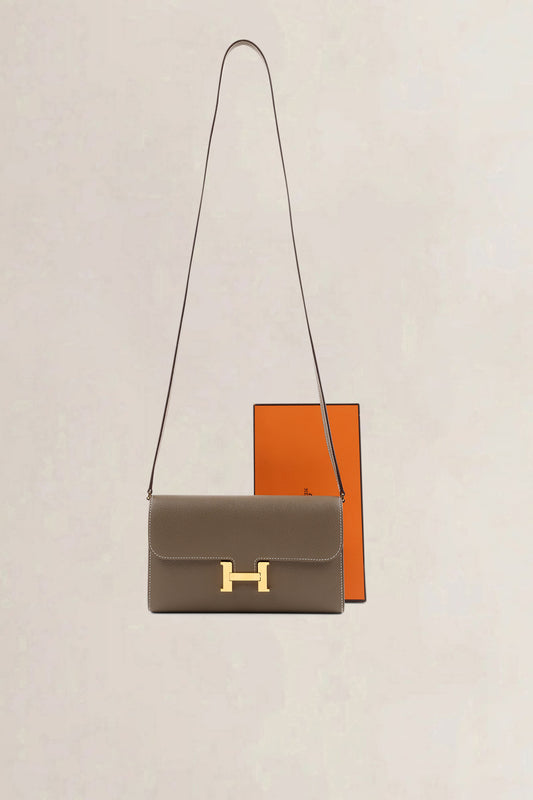 Hermès Etoupe Constance Long Wallet To Go