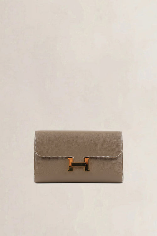 Hermès Etoupe Constance Long Wallet To Go