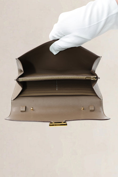 Hermès Etoupe Constance Long Wallet To Go