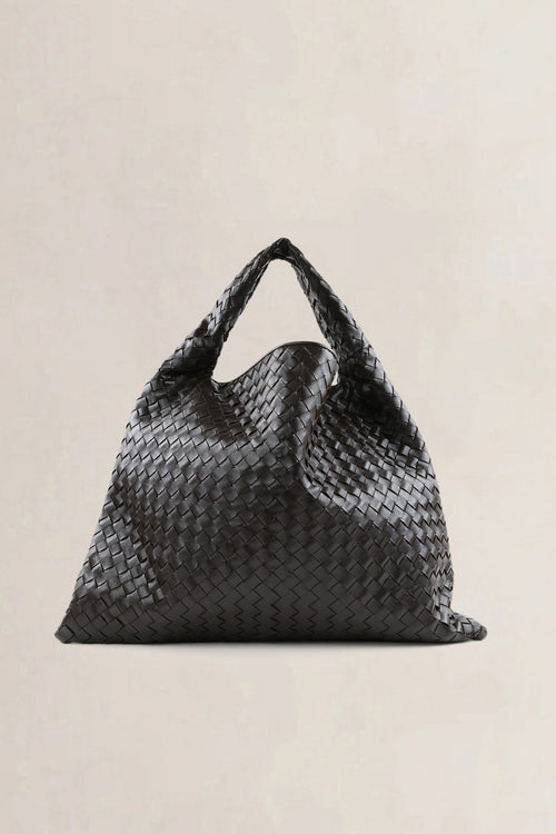 Bottega Veneta Hop schoudertas in bruin intrecciato leer